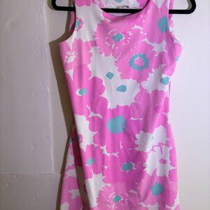 Mahi Gold Women's Ryder Dress size Small Pink White Turquoise Classy Fun